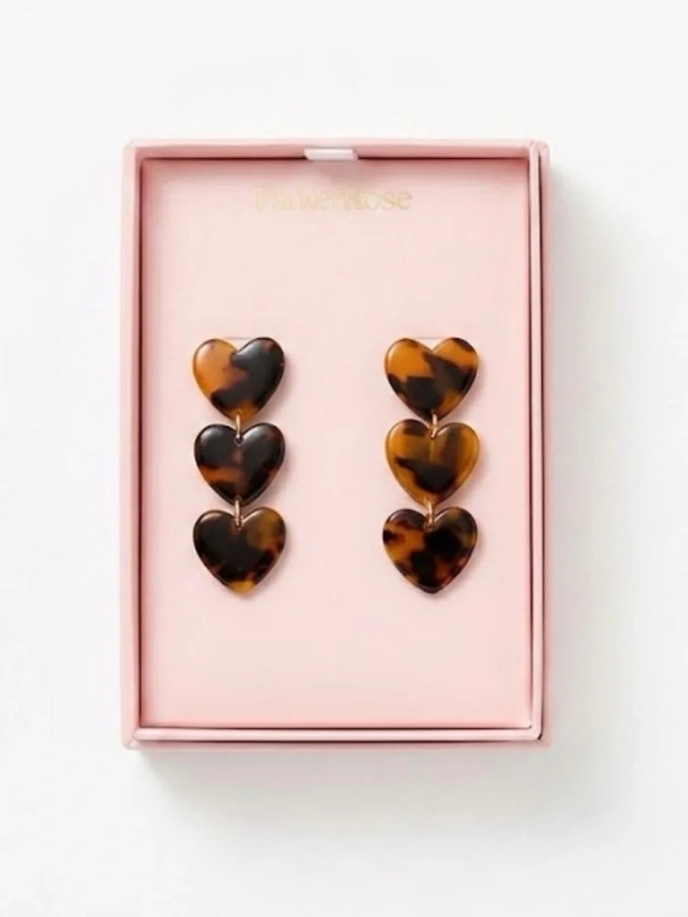 NWT ⚜️🤎⚜️ Parker Rose Tortoiseshell Hearts Drop Earrings